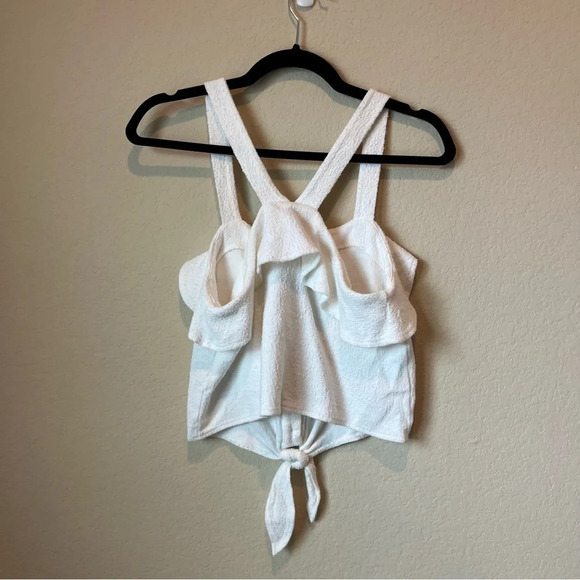 Madewell texture & thread tie front ruffle blouse - Picture 3 of 6